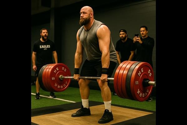 Lane Johnson Lifts 705lbs during NFL offseason training