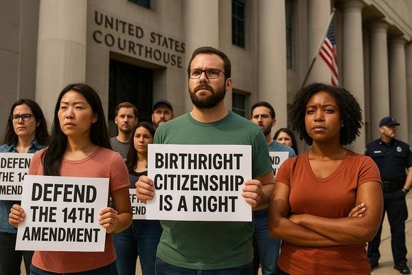 Trump Birthright Citizenship Ban protest at U.S. federal courthouse