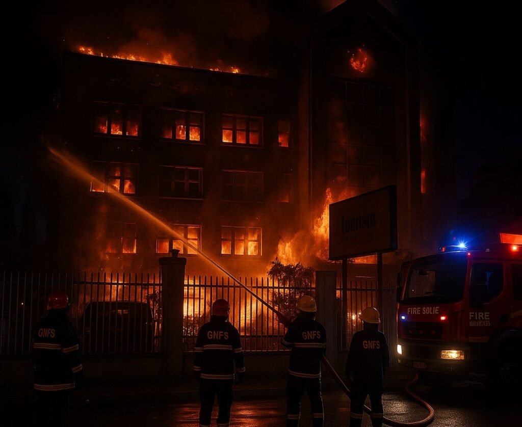 Accra Tourism Fire destroys info centre near Afrikiko