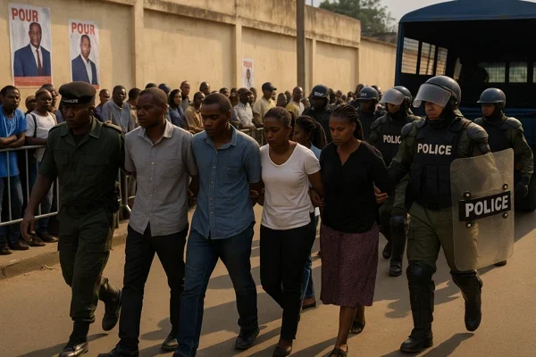 Cameroon Detains Opposition Figures – Security Forces in Yaoundé Cameroon Detains Opposition Figures as police escort arrested protesters in Yaoundé ahead of presidential results announcement.