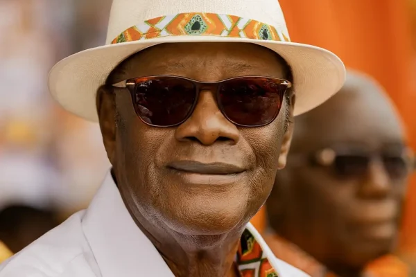 Ouattara Fourth Term Campaign Portrait Ouattara Fourth Term campaign portrait showing the Ivory Coast president in Abidjan.